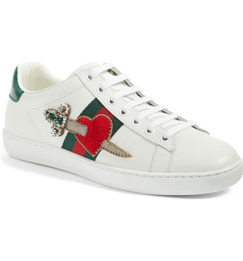 gucci heart shoe|Gucci pierced heart ace sneakers.